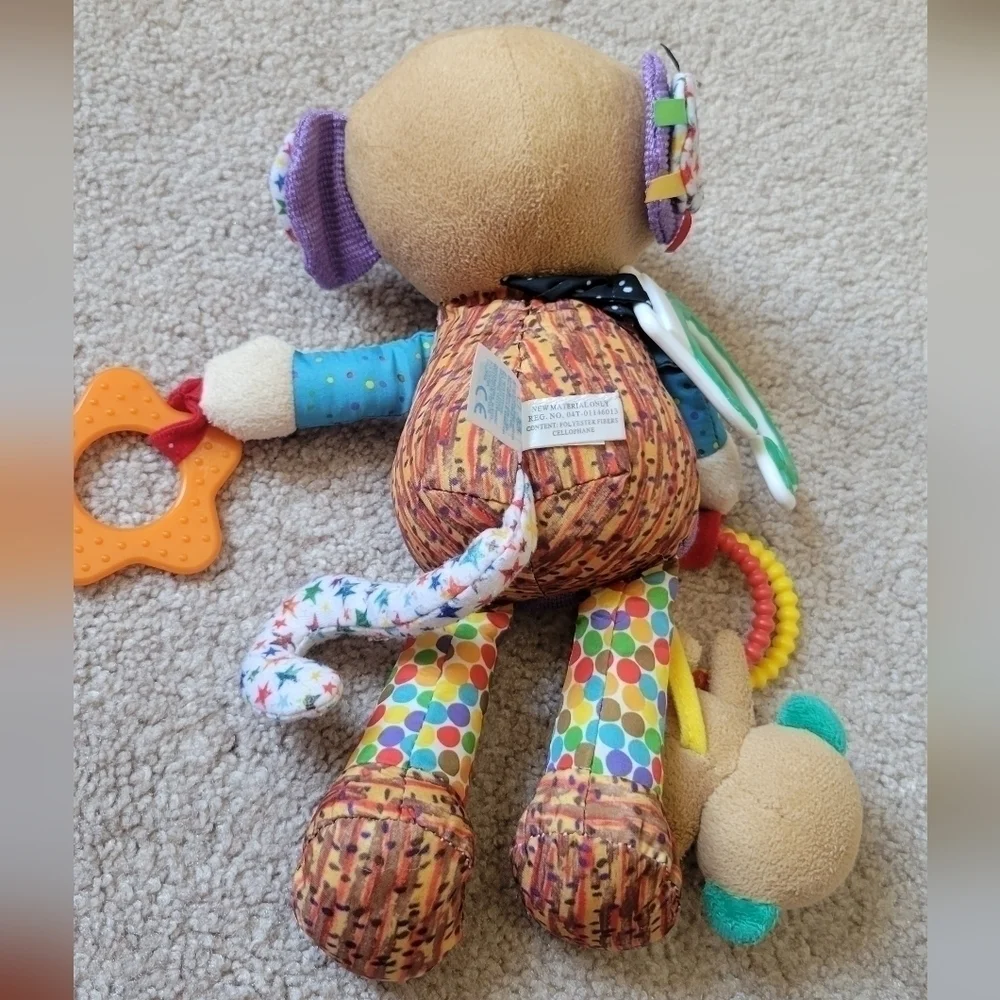 Eric Carle Plush Monkey Rattle Crinkle Stuffed Animal Baby Toy 11